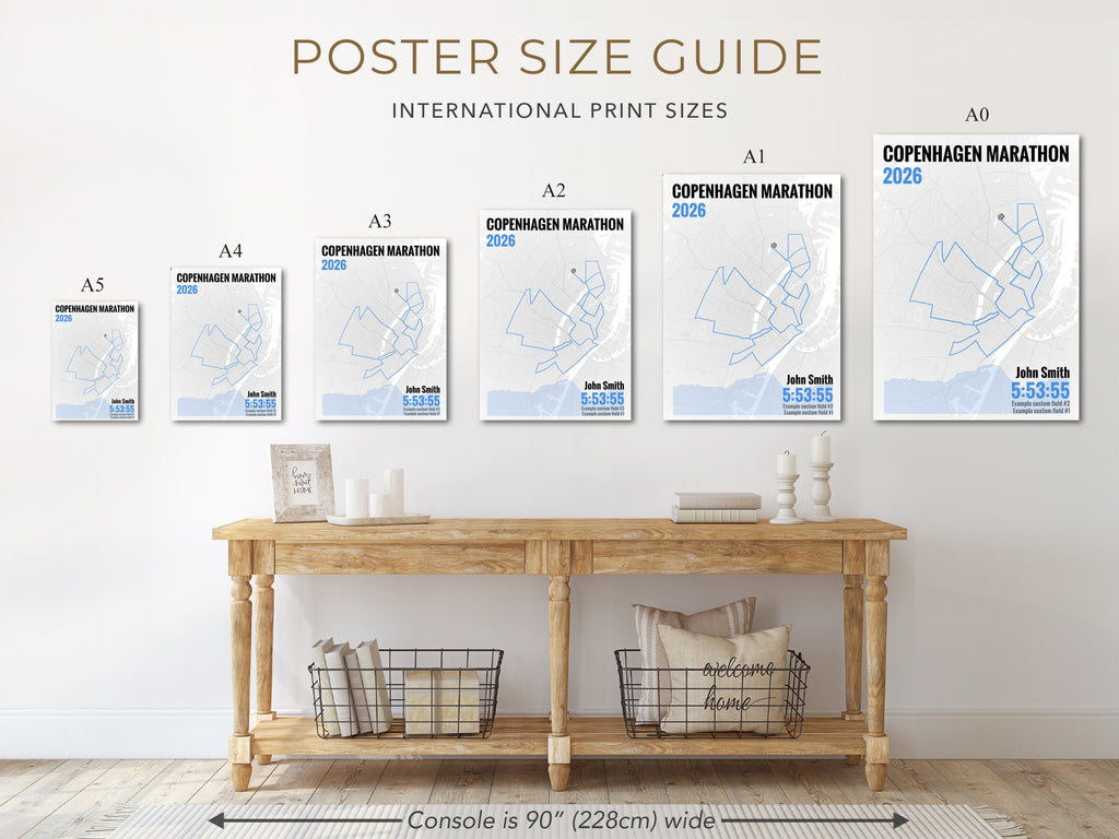 Size guide, in blue