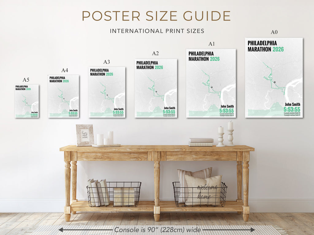Size guide, in blue