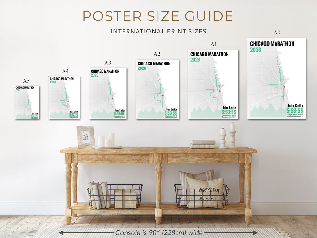 Size guide, in blue