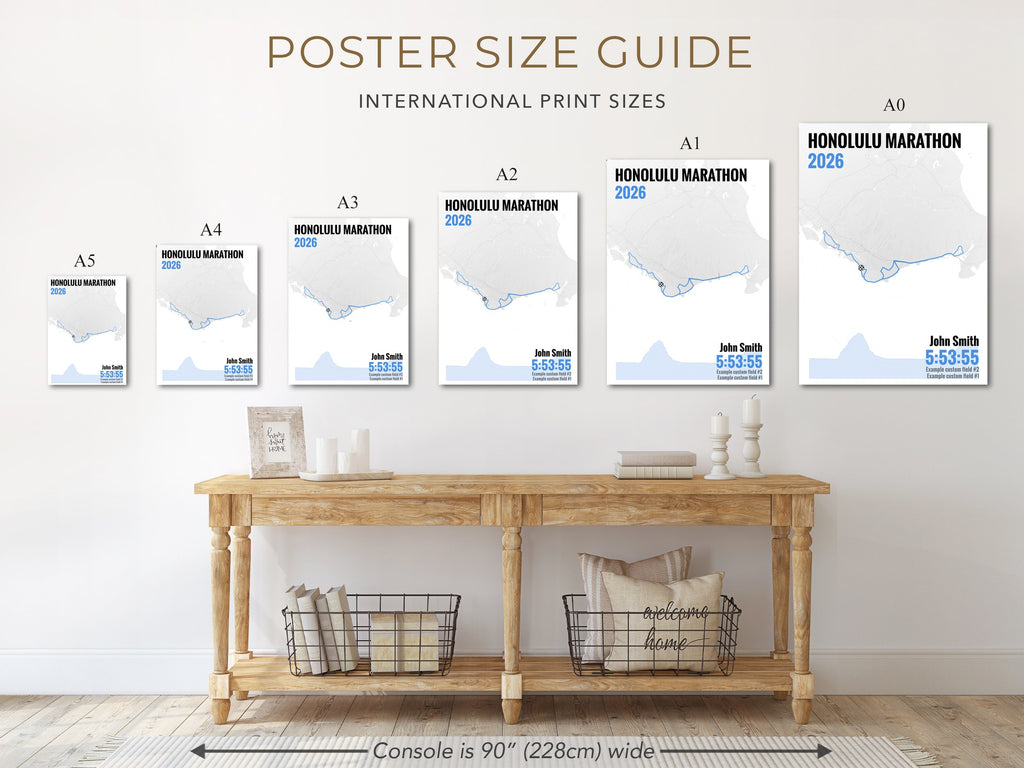 Size guide, in blue