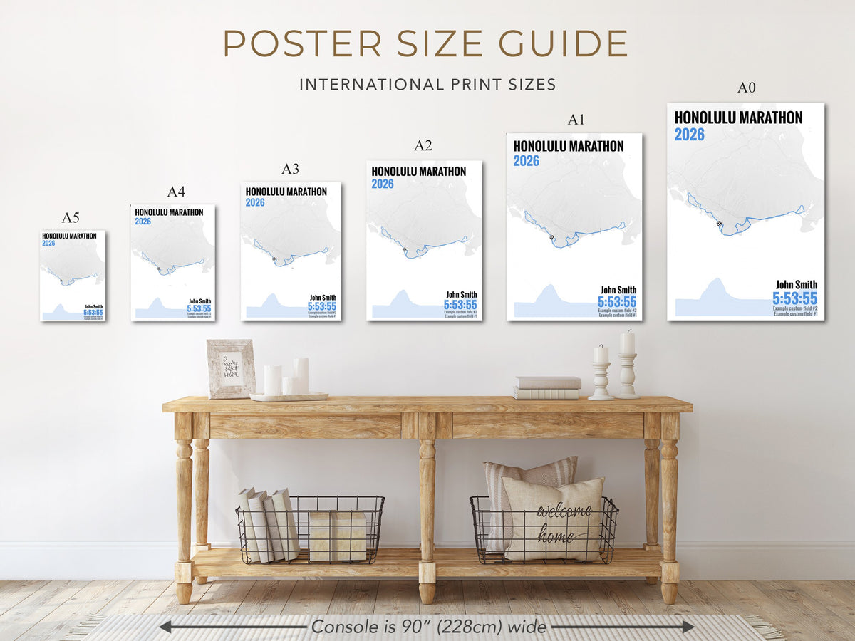 Size guide, in blue