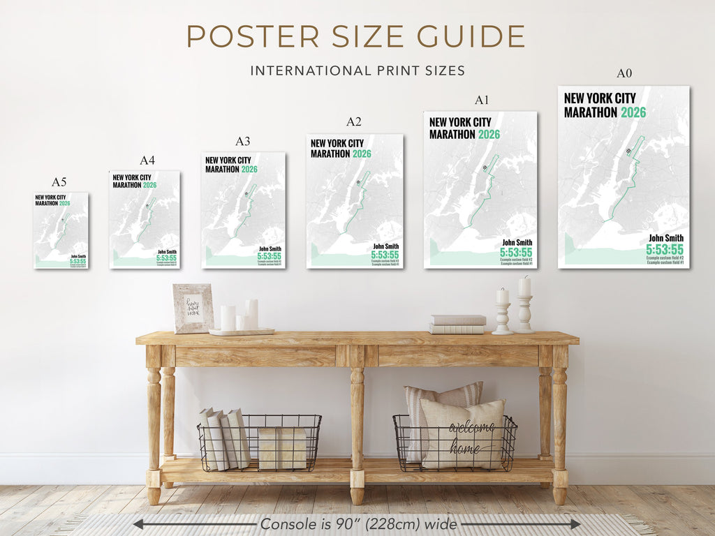 Size guide, in blue