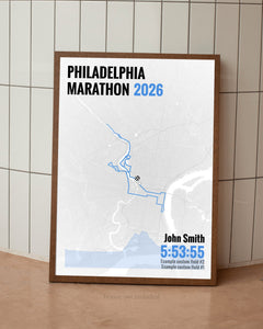 Philadelphia Marathon 2026 Finisher Time Print